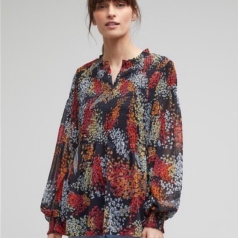 EUC Anthropologie Boho Smock Blouse Sz. M